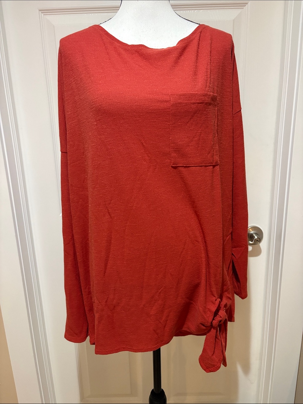 Rust Long Sleeve Tunic with Side Tie